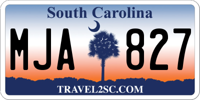 SC license plate MJA827