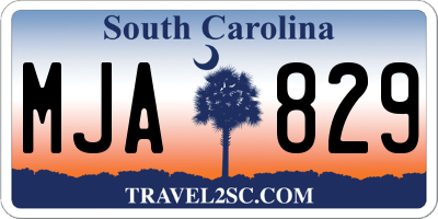 SC license plate MJA829