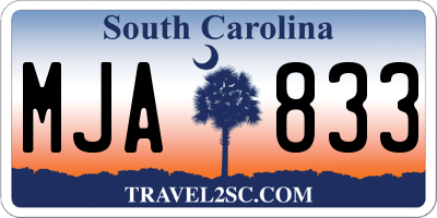 SC license plate MJA833