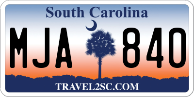 SC license plate MJA840