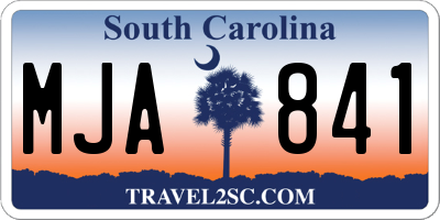 SC license plate MJA841