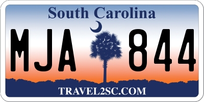 SC license plate MJA844