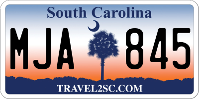 SC license plate MJA845