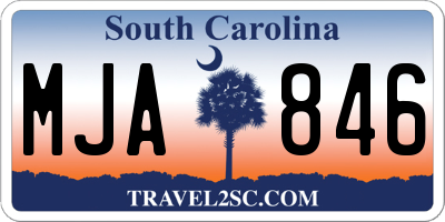 SC license plate MJA846