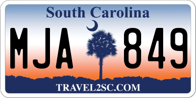 SC license plate MJA849