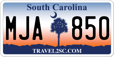 SC license plate MJA850