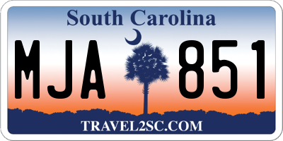 SC license plate MJA851