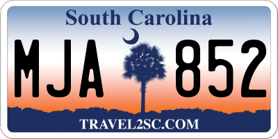 SC license plate MJA852
