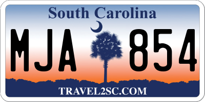 SC license plate MJA854