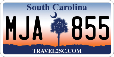 SC license plate MJA855