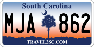 SC license plate MJA862