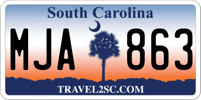 SC license plate MJA863