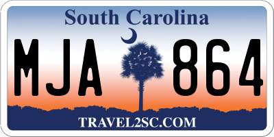 SC license plate MJA864