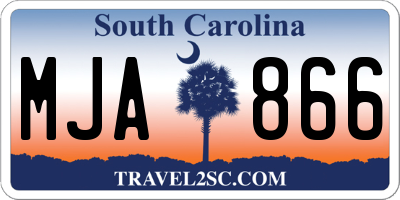 SC license plate MJA866
