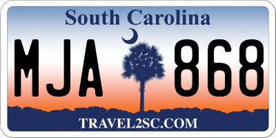 SC license plate MJA868
