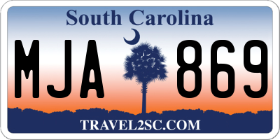 SC license plate MJA869
