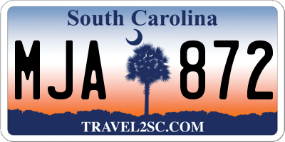 SC license plate MJA872