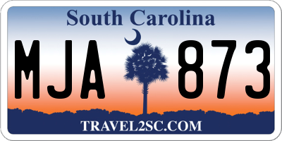SC license plate MJA873