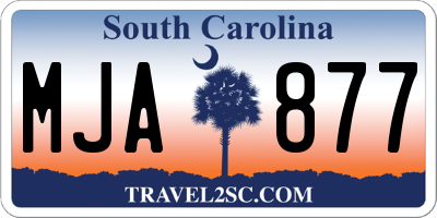 SC license plate MJA877