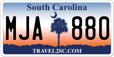 SC license plate MJA880
