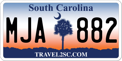 SC license plate MJA882