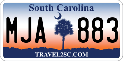 SC license plate MJA883