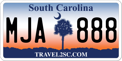 SC license plate MJA888