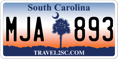 SC license plate MJA893