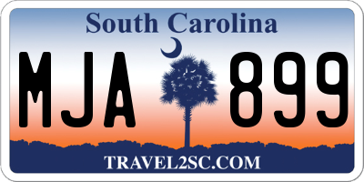 SC license plate MJA899