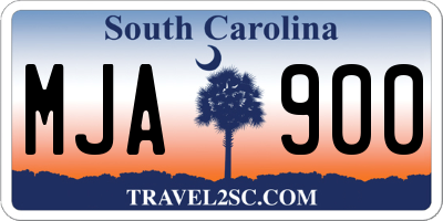 SC license plate MJA900