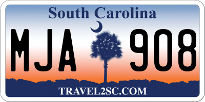 SC license plate MJA908