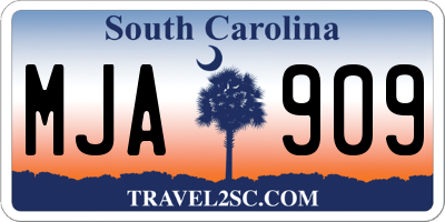 SC license plate MJA909