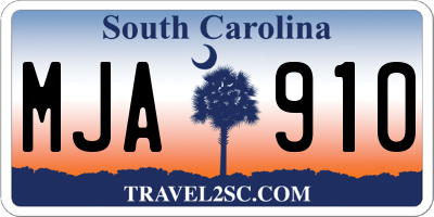 SC license plate MJA910