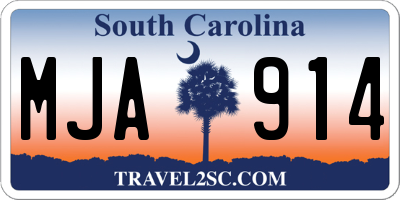 SC license plate MJA914