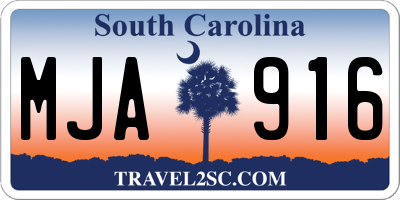 SC license plate MJA916