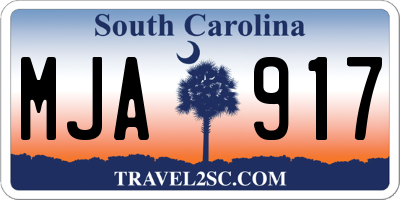 SC license plate MJA917