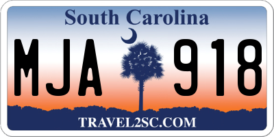 SC license plate MJA918