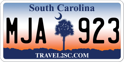 SC license plate MJA923