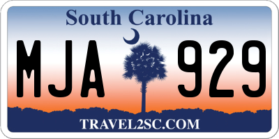 SC license plate MJA929