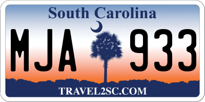 SC license plate MJA933