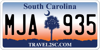 SC license plate MJA935