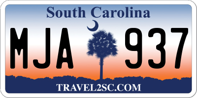 SC license plate MJA937