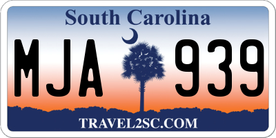 SC license plate MJA939