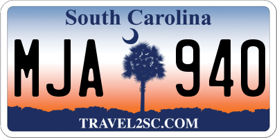 SC license plate MJA940