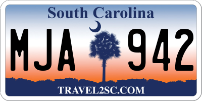 SC license plate MJA942