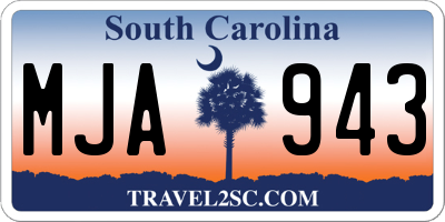 SC license plate MJA943