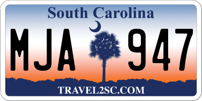 SC license plate MJA947