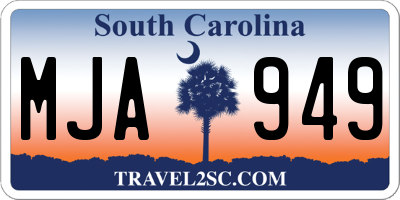 SC license plate MJA949