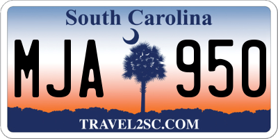 SC license plate MJA950