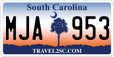 SC license plate MJA953